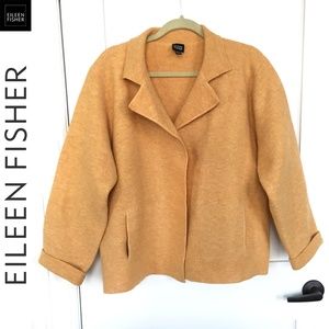 Eileen Fisher Golden Yellow Wool Cropped Jacket